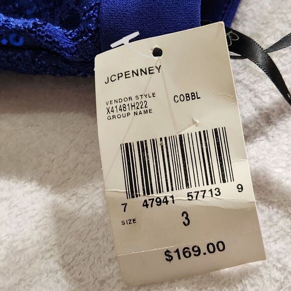 Speechless Maxi Dress Size 3 Blue Royal Color Sleeveless Sequins Open Leg - Picture 9 of 15